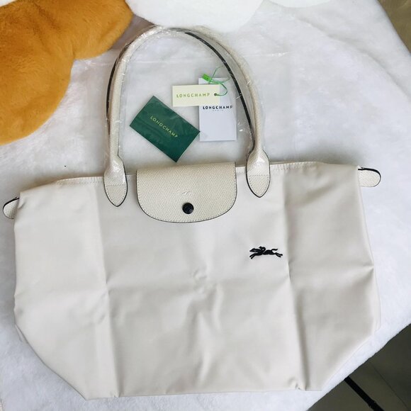 NWT Longchamp Le Pliage Original Large Shoulder Nylon Bag Tote IN OFF WHITE - Picture 6 of 14